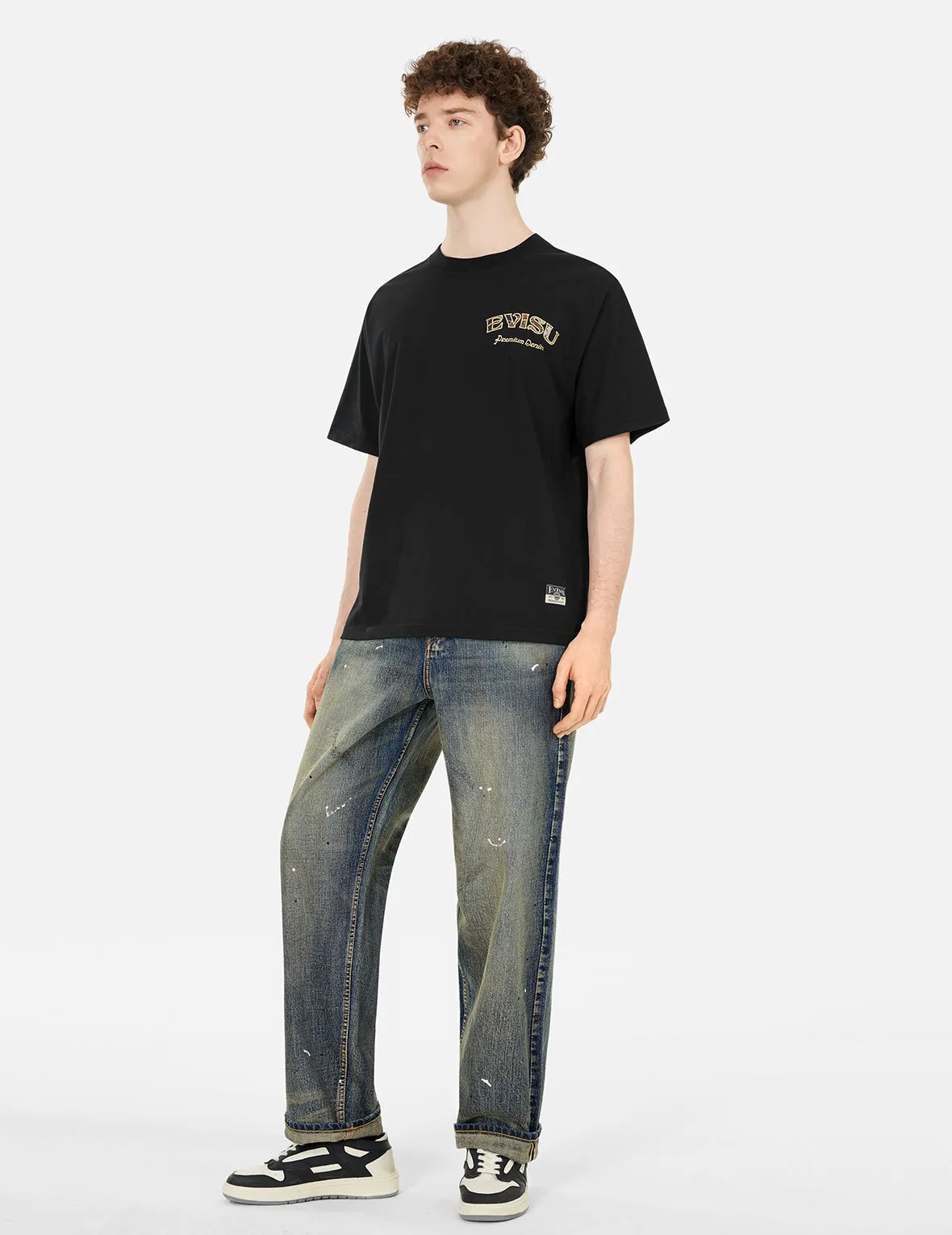 7-Pocket Design Vintage Washed Loose Fit Jeans #2038