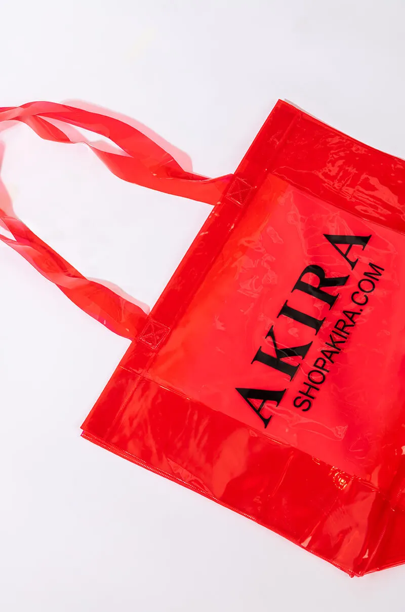 AKIRA PVC SHOPPING BAG IN RED