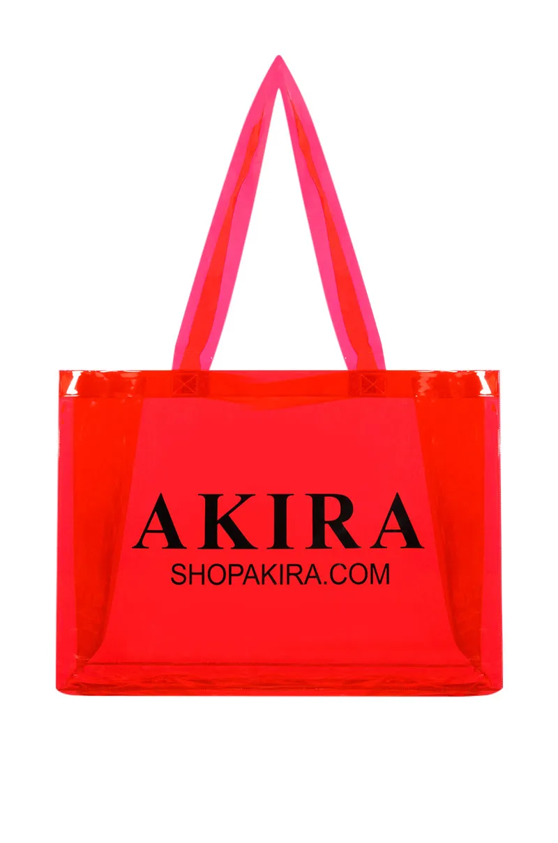 AKIRA PVC SHOPPING BAG IN RED