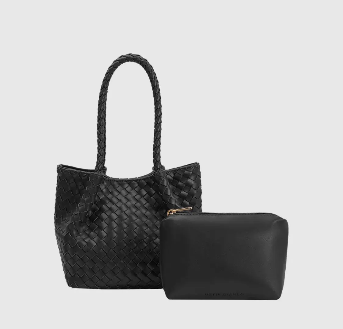 Anahi Black Vegan Top Handle Bag