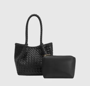 Anahi Black Vegan Top Handle Bag