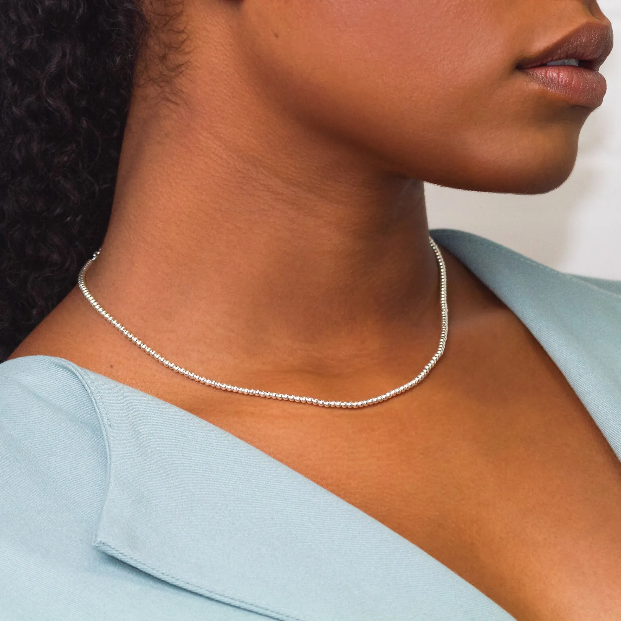 Beads Necklace - Sterling Silver
