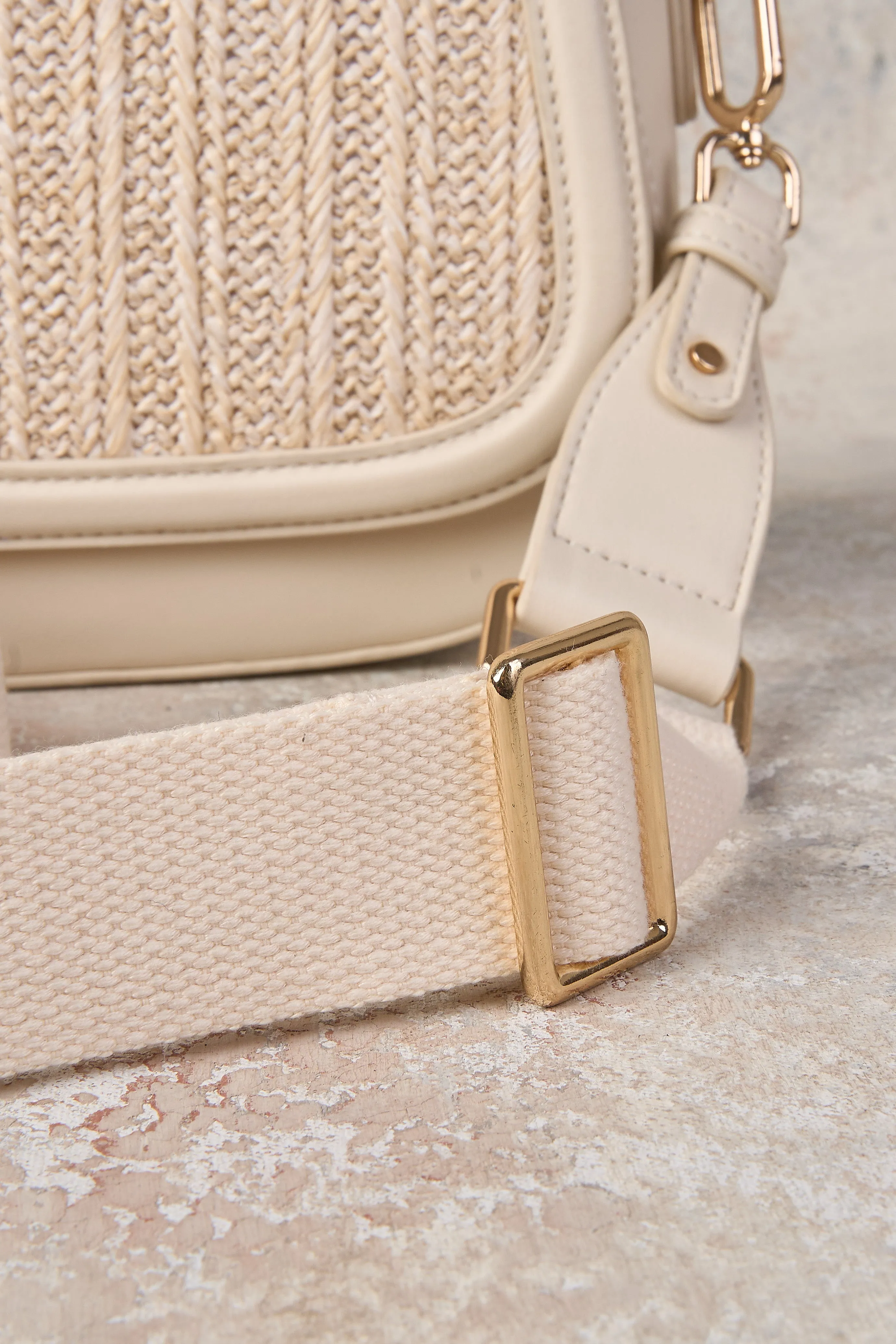 Chloe Woven Crossbody Bag - Birch