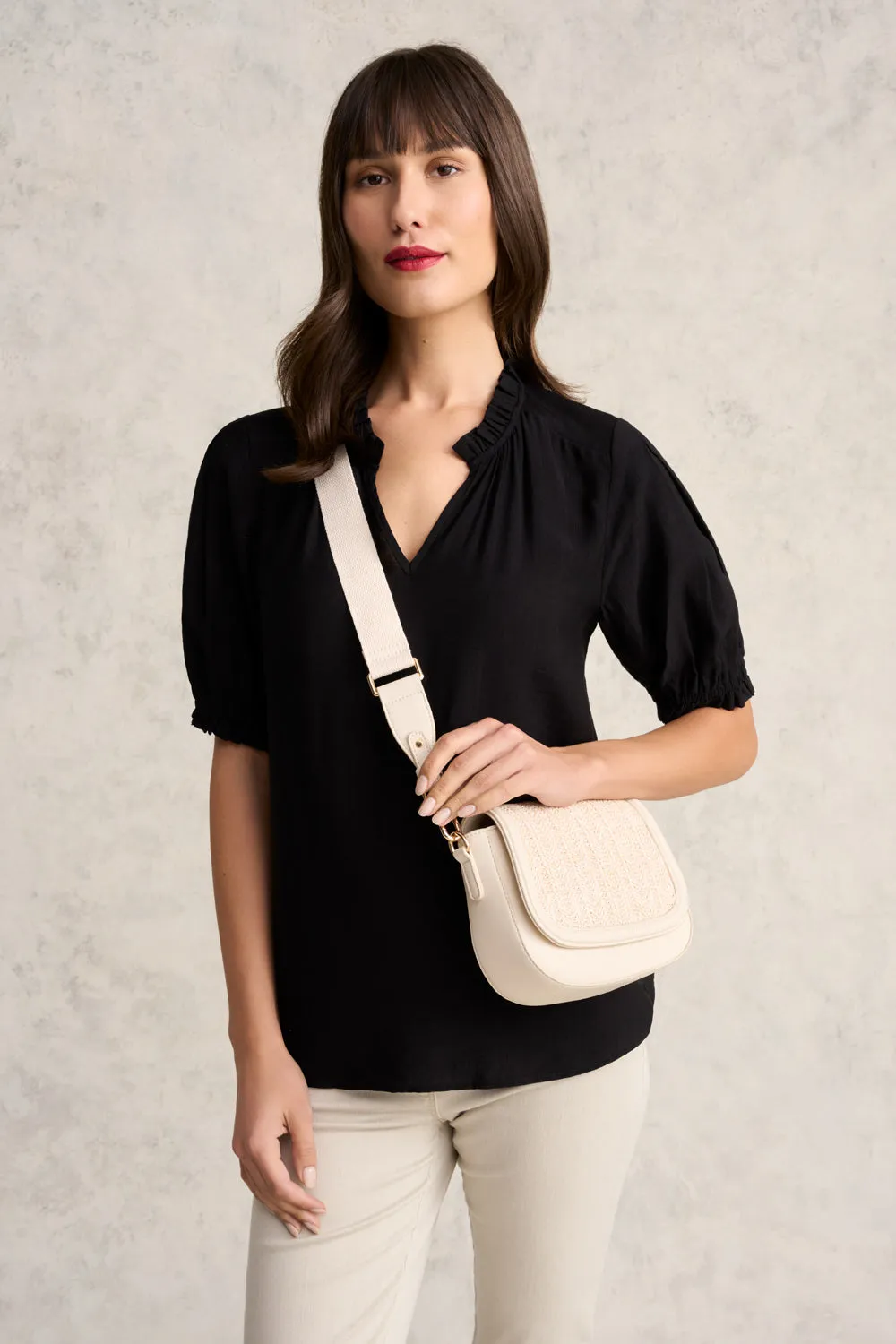 Chloe Woven Crossbody Bag - Birch