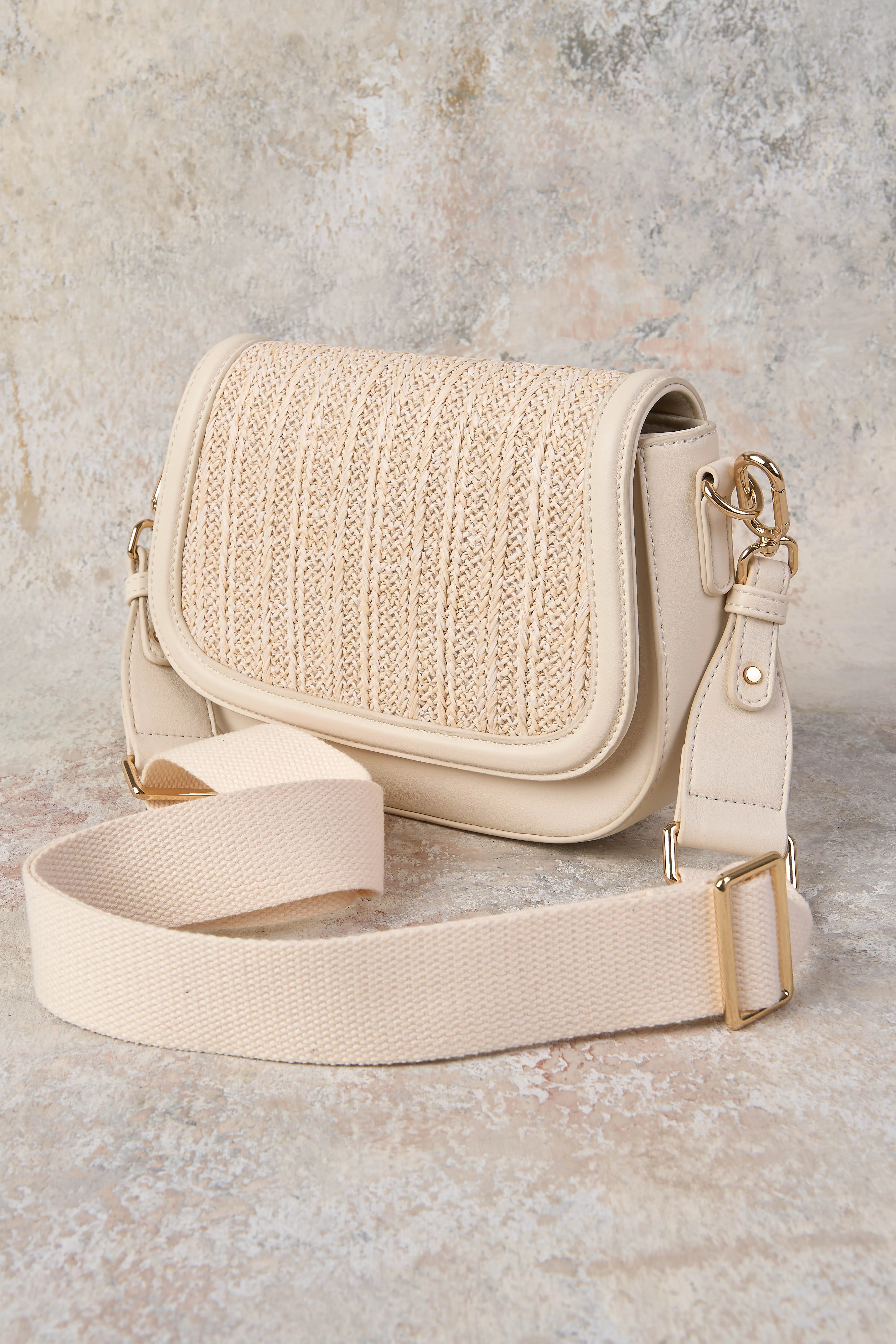 Chloe Woven Crossbody Bag - Birch