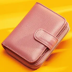 First layer cowhide Korean style ladies wallet