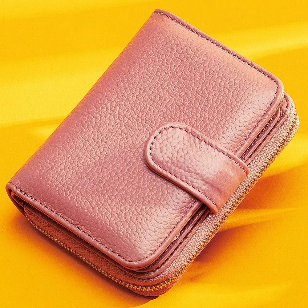 First layer cowhide Korean style ladies wallet