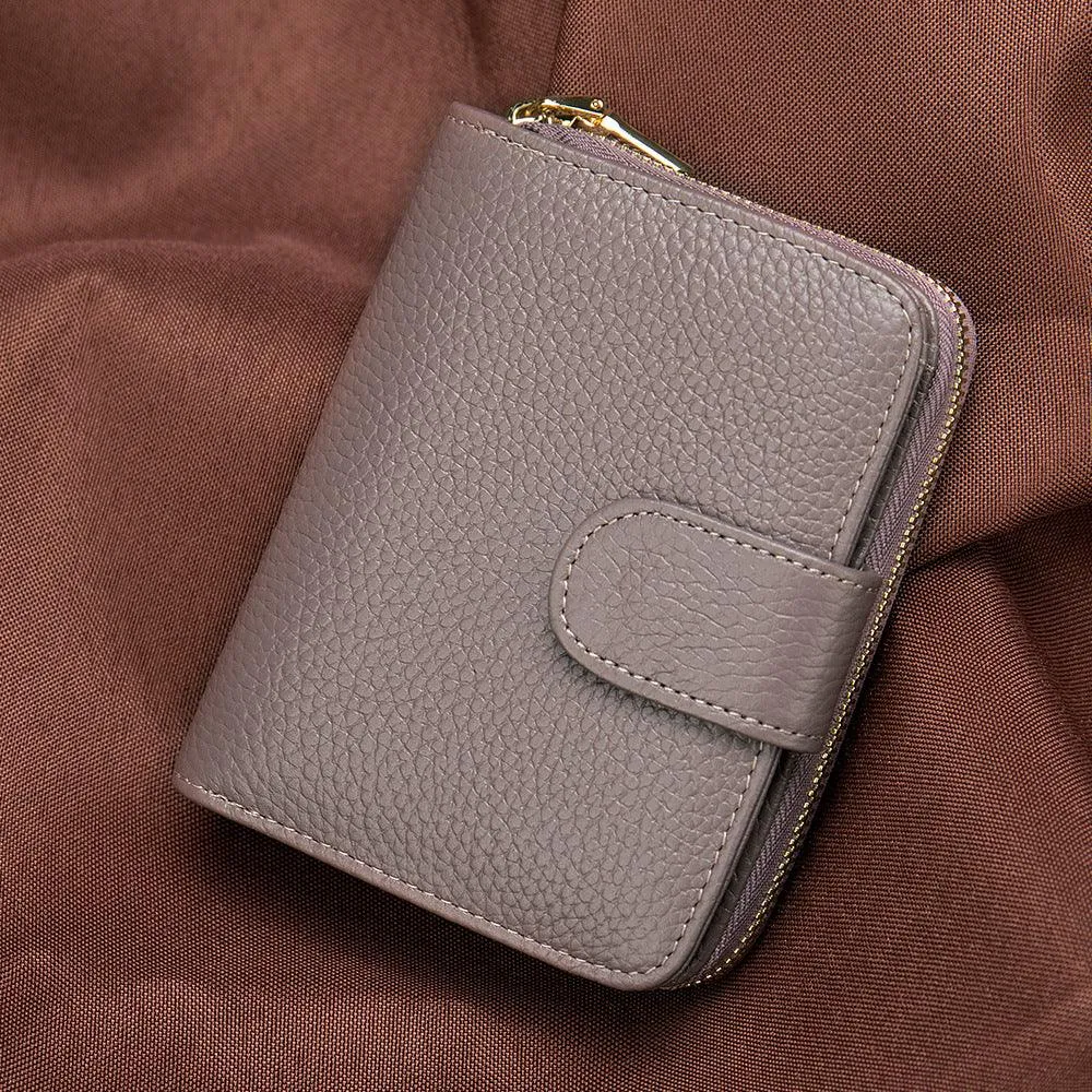 First layer cowhide Korean style ladies wallet