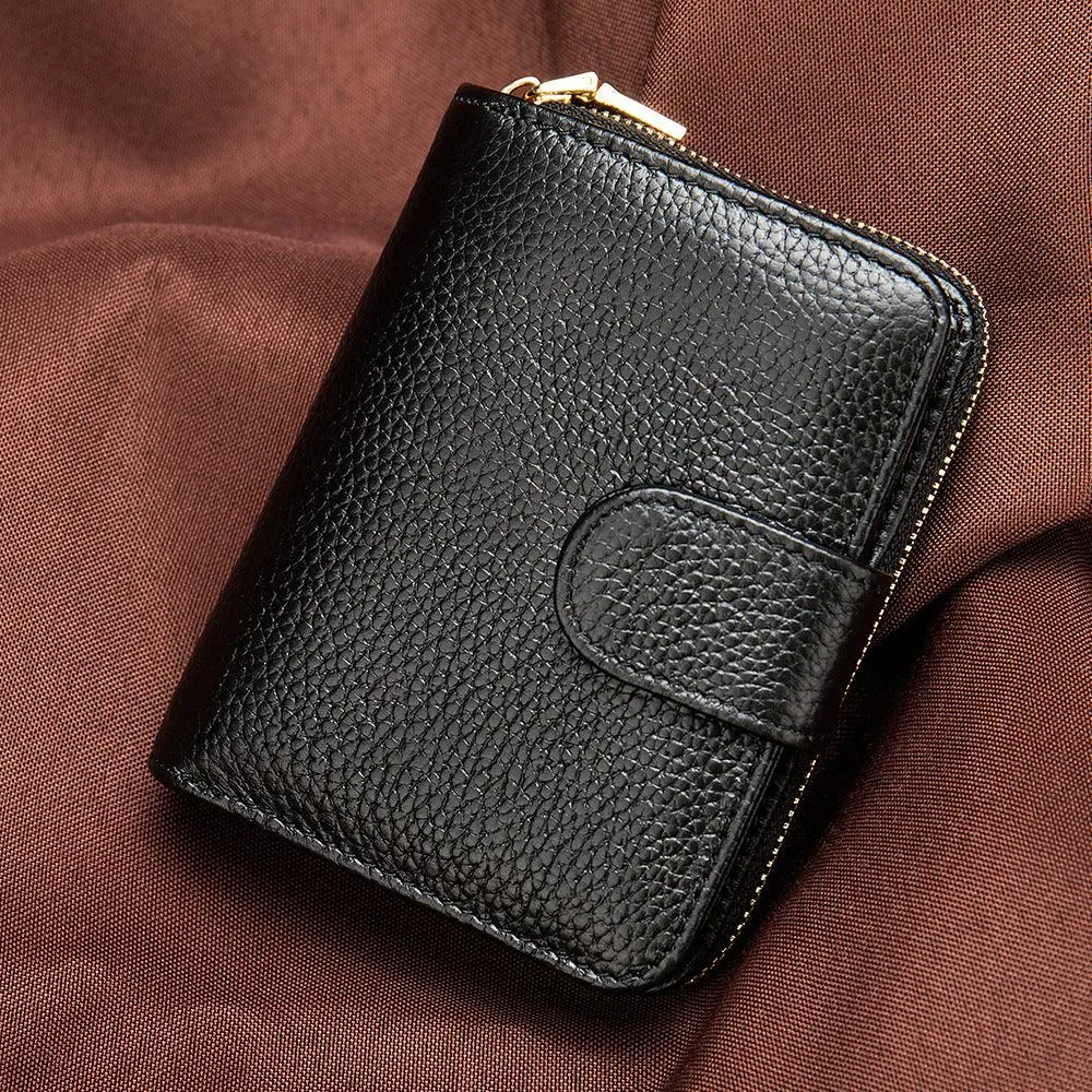 First layer cowhide Korean style ladies wallet