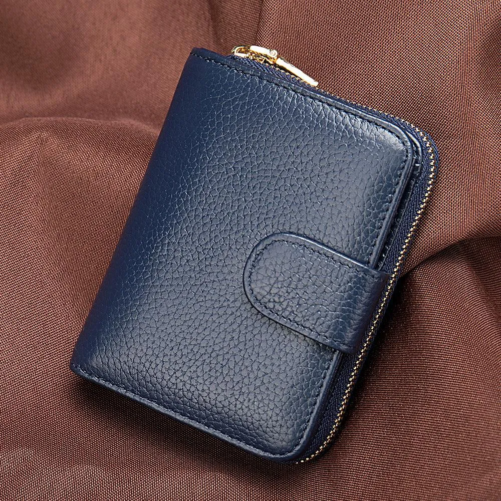 First layer cowhide Korean style ladies wallet