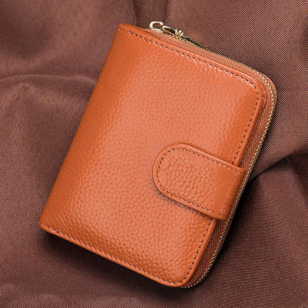 First layer cowhide Korean style ladies wallet