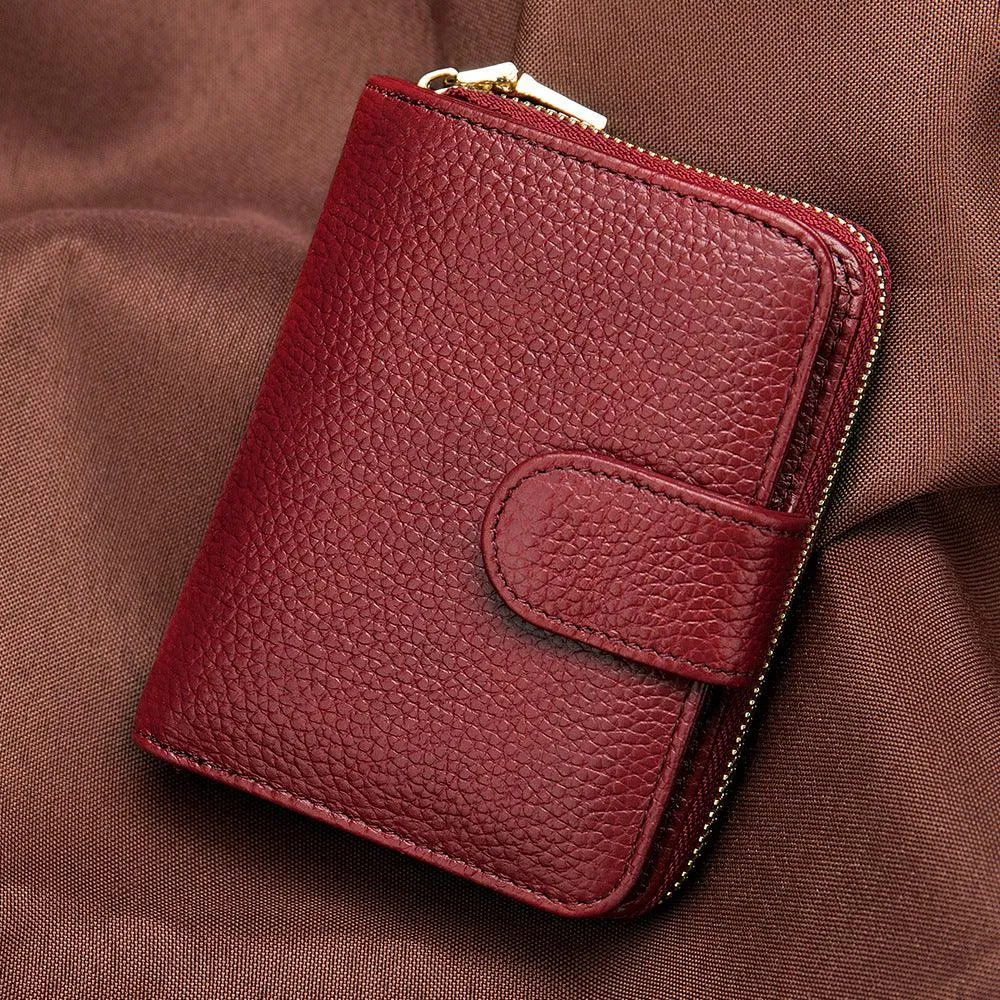 First layer cowhide Korean style ladies wallet