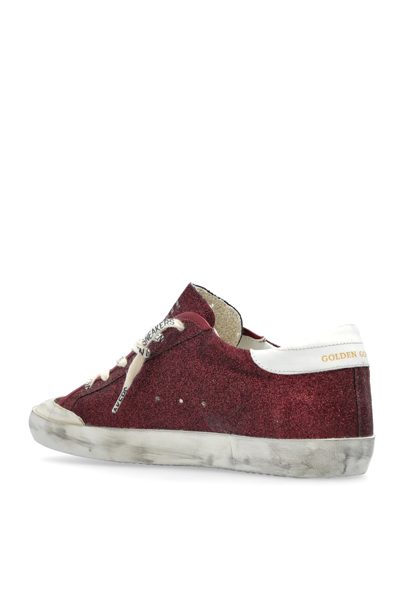 GOLDEN GOOSE SUPER STAR GLITTER BORDEAUX &  WHITE