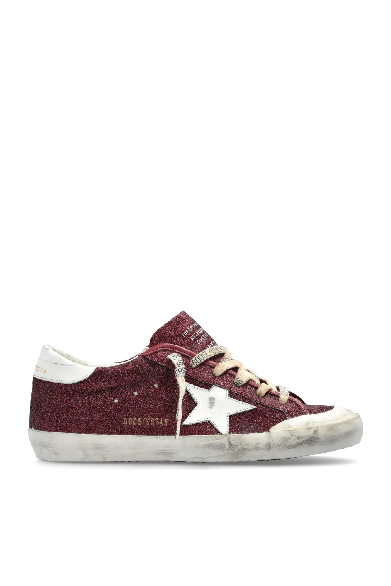 GOLDEN GOOSE SUPER STAR GLITTER BORDEAUX &  WHITE