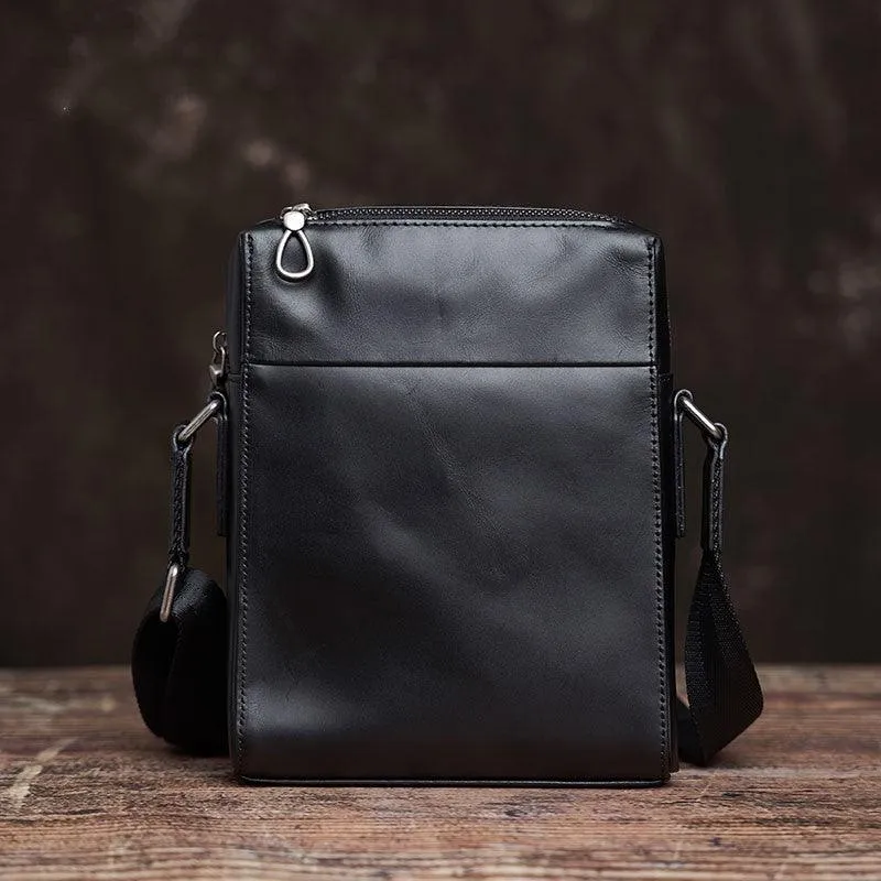 Handmade Men's Leather Shoulder Bag Simple