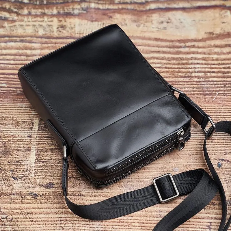 Handmade Men's Leather Shoulder Bag Simple