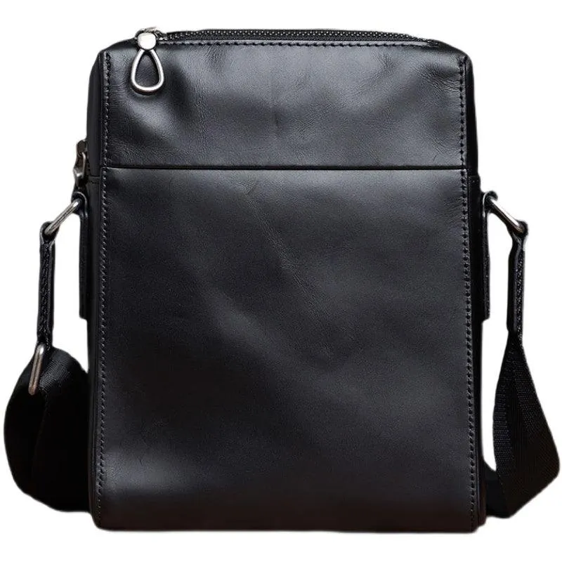 Handmade Men's Leather Shoulder Bag Simple