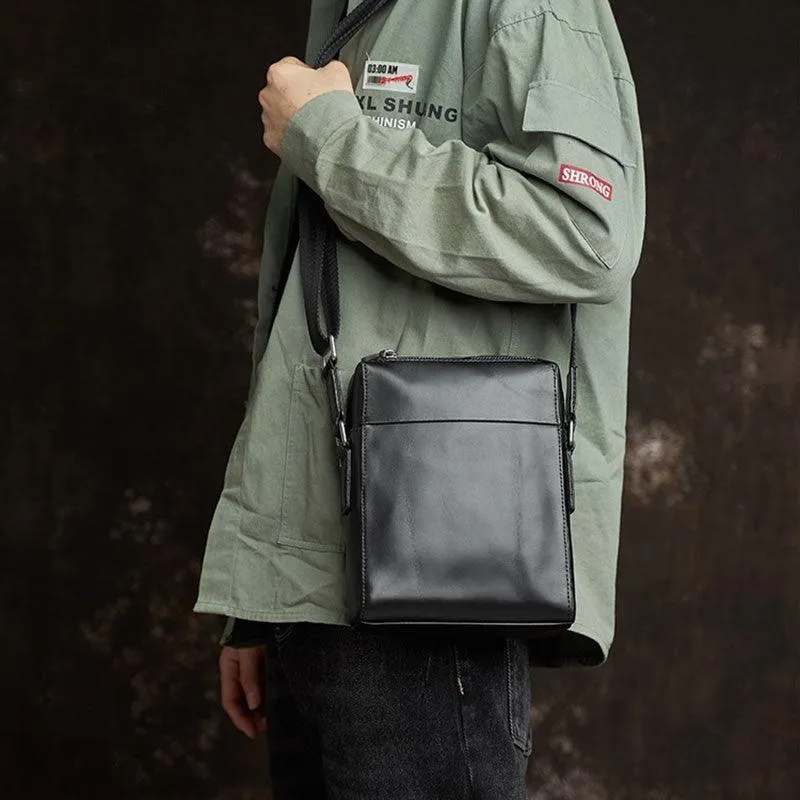 Handmade Men's Leather Shoulder Bag Simple