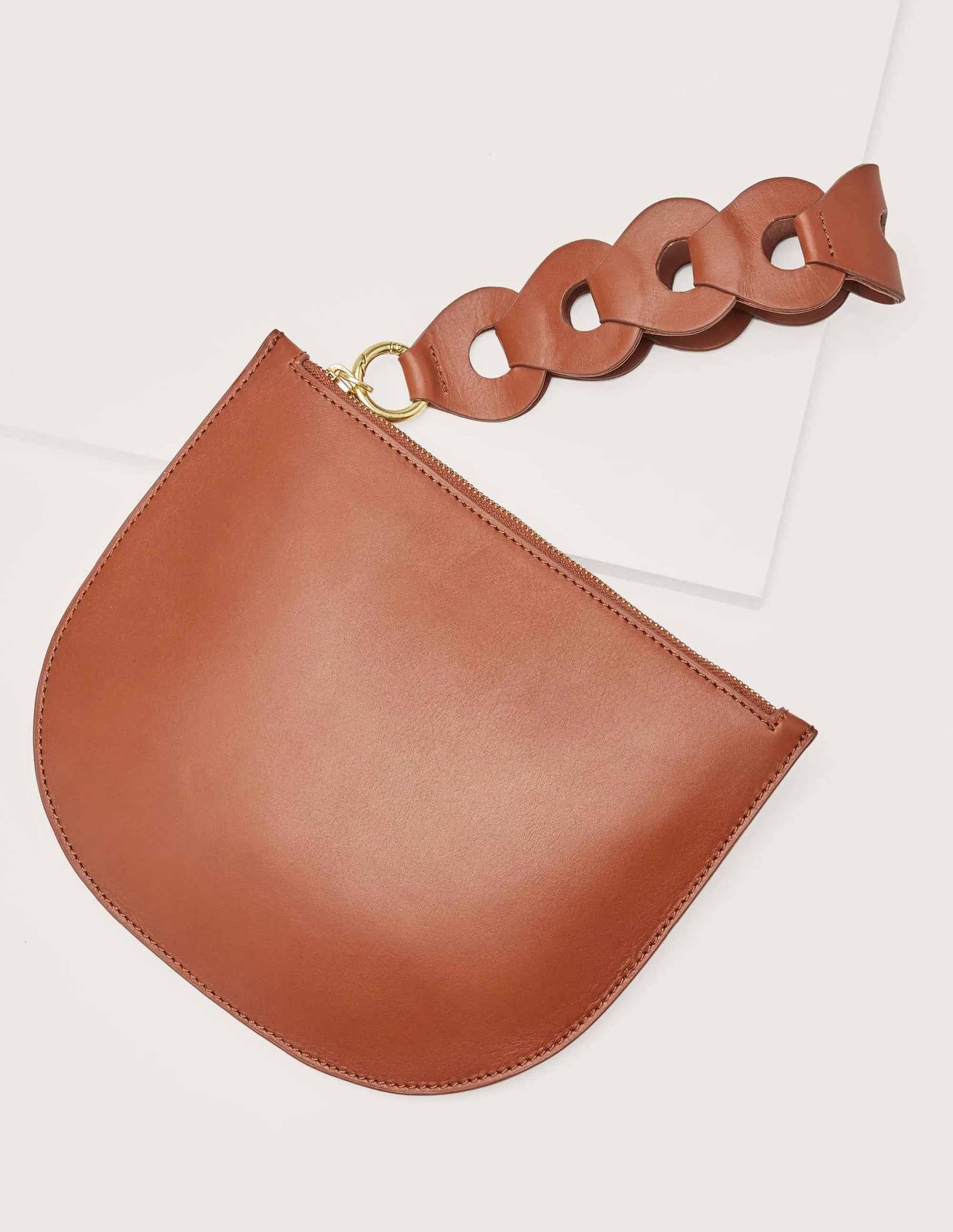 Link Detail Clutch Bag-Tan