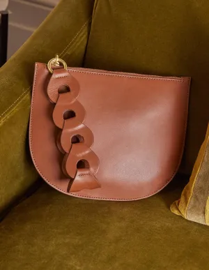 Link Detail Clutch Bag-Tan