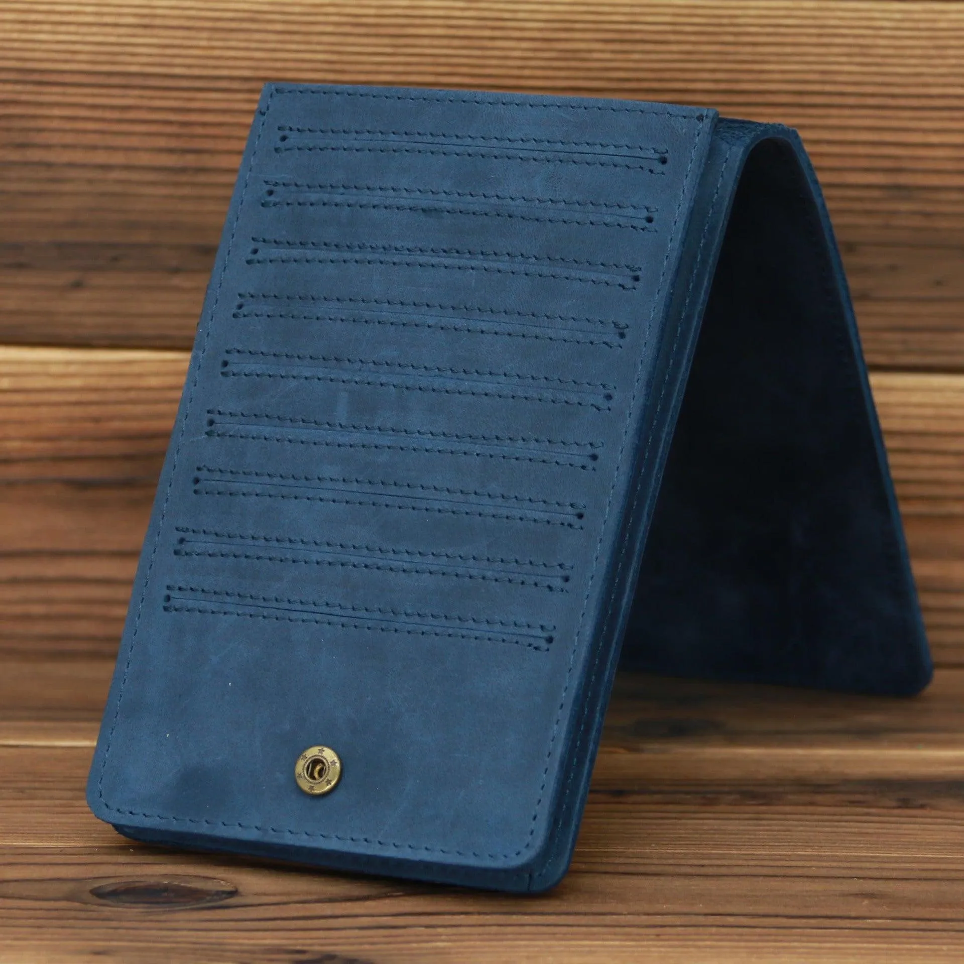 Men's Simple Leather Long Phone Bag
