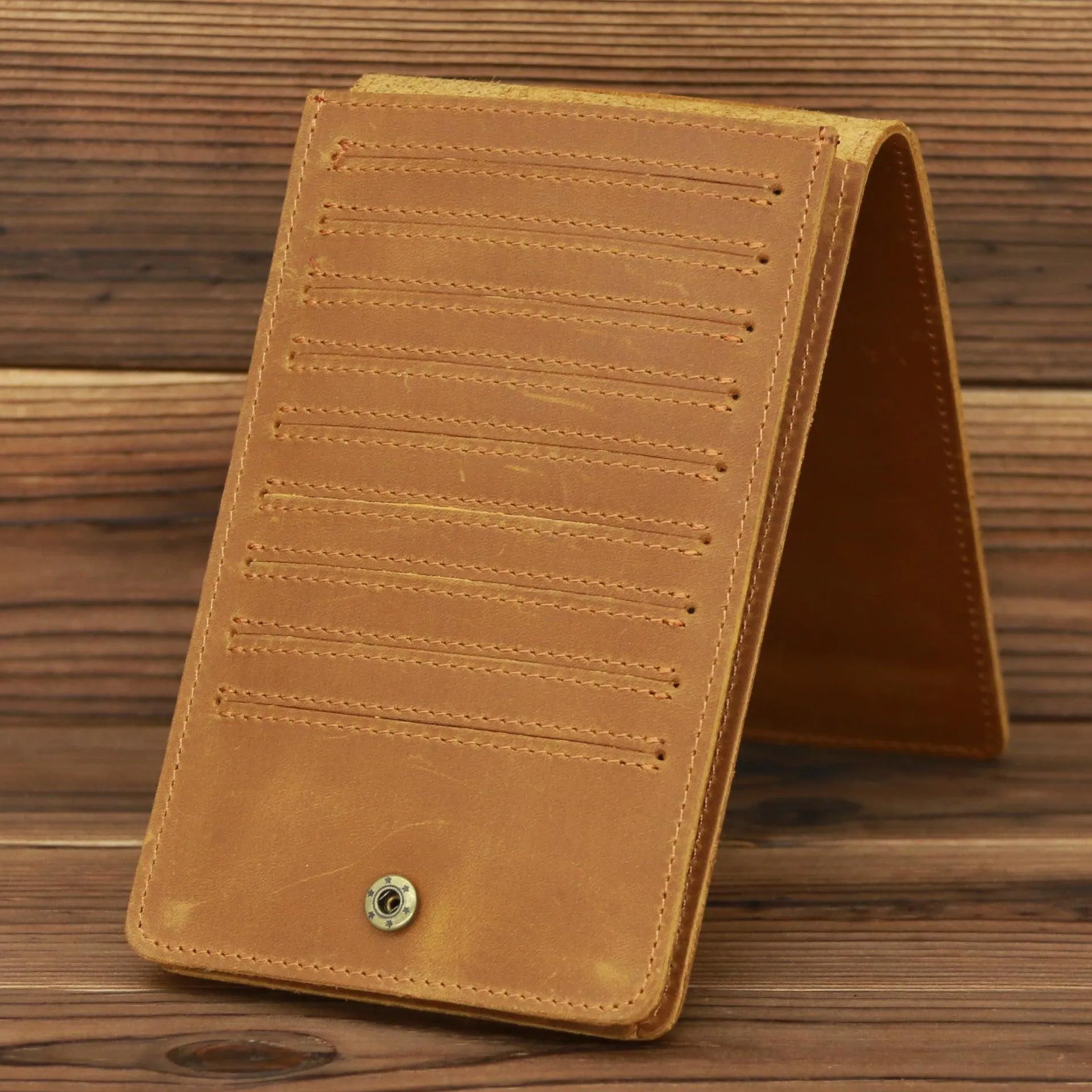 Men's Simple Leather Long Phone Bag