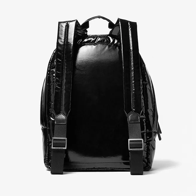 MICHAEL KORS Rae Medium Quilted Metallic Nylon Backpack In Silver