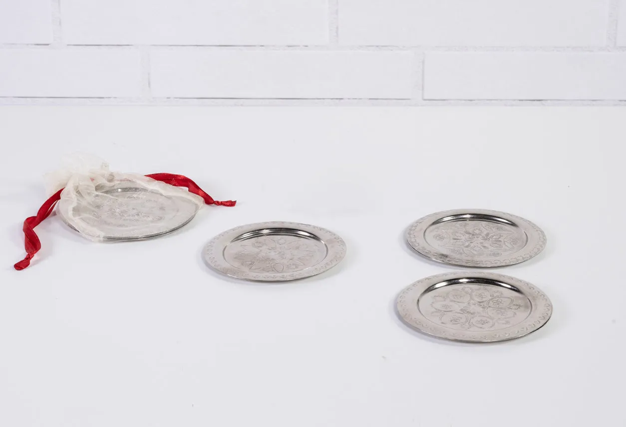 Moroccan Berber Silver Coasters-Set of 4