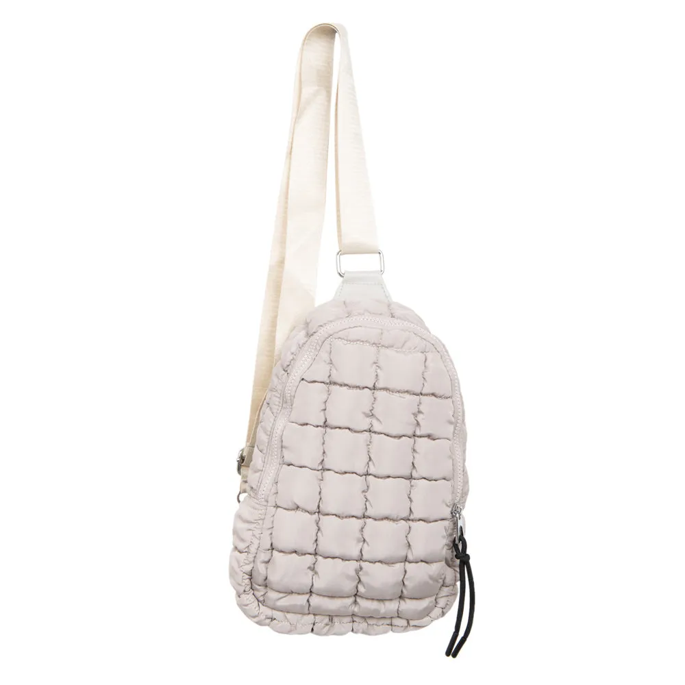 Sand Wholesale Quilted Sling Belt Bag
