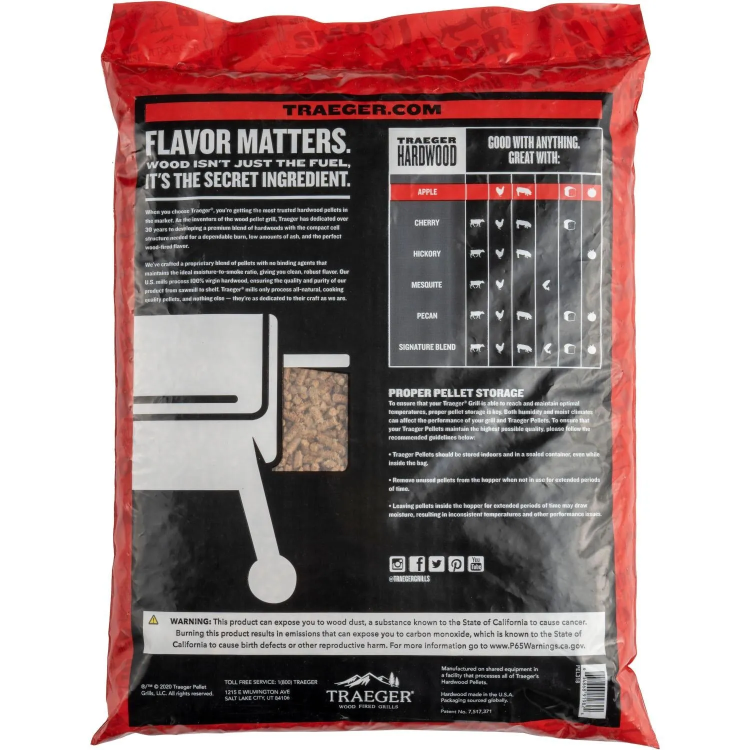 Traeger Pellet Grills:  Apple Pellets (20Lb)