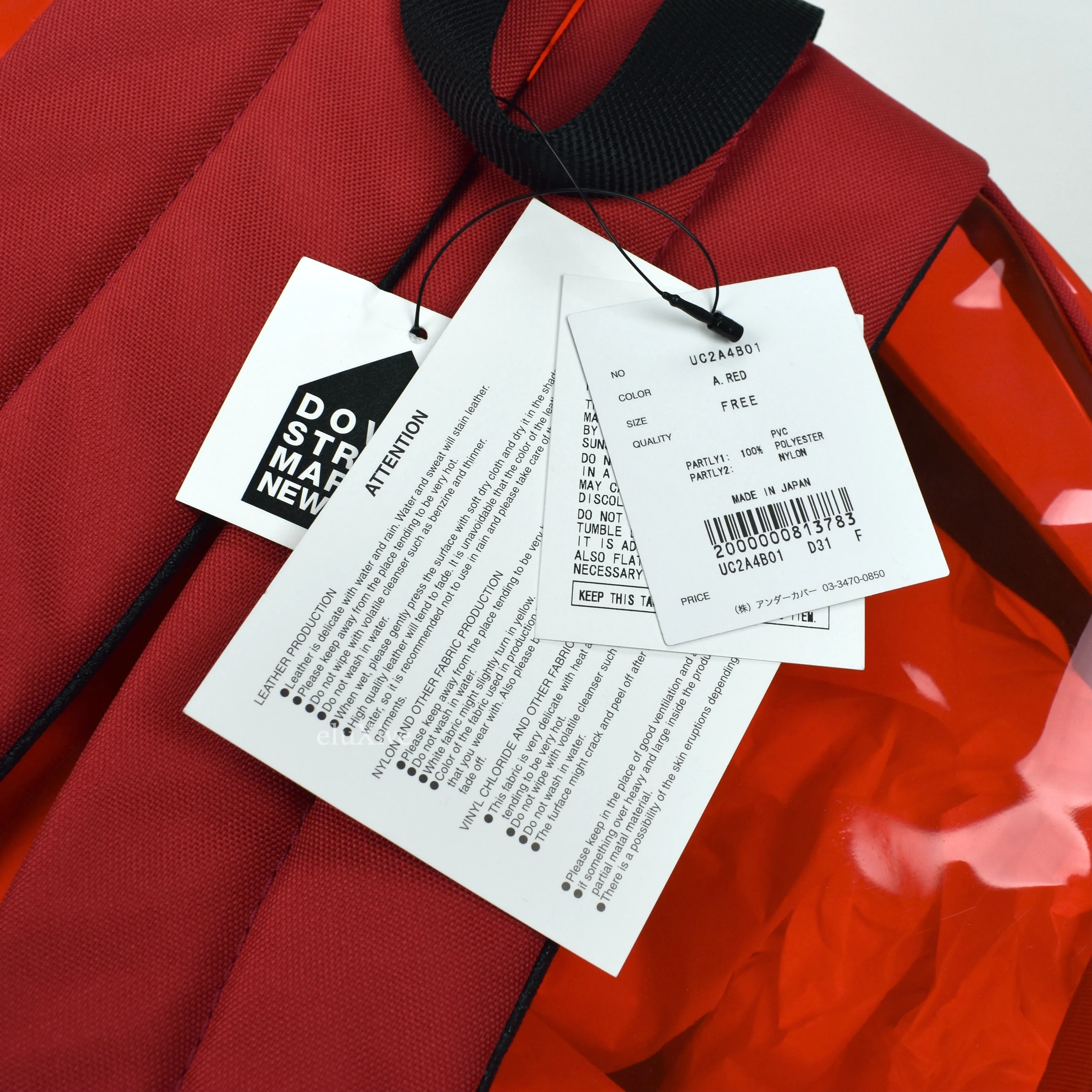Undercover - Transparent Red PVC Backpack