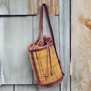 Vintage Leather Bucket Tote