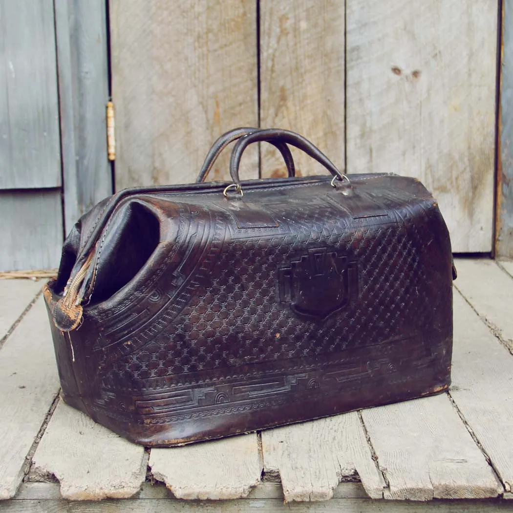 Vintage Native Nights Leather Tote