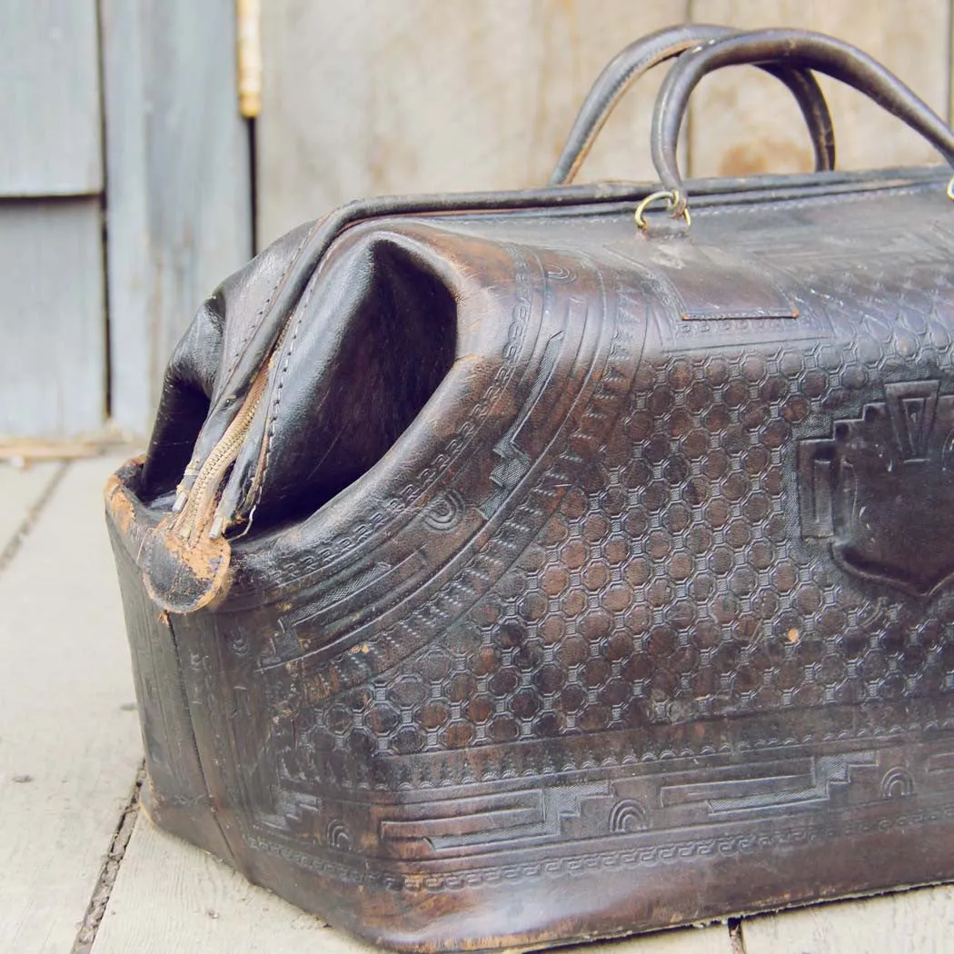 Vintage Native Nights Leather Tote